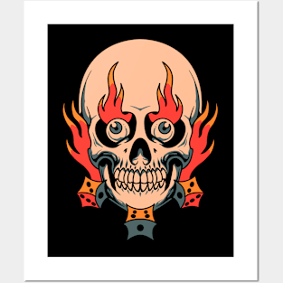 dice skull tattoo Posters and Art